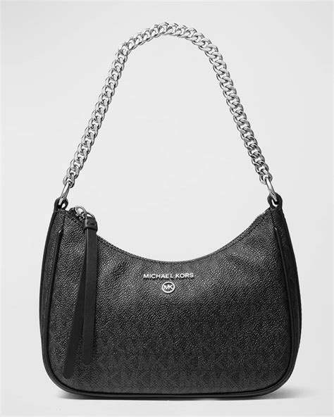 michael kors jet set charm small chain pouchette black|michael kors jet set dome.